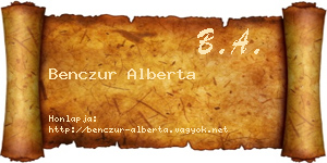 Benczur Alberta névjegykártya